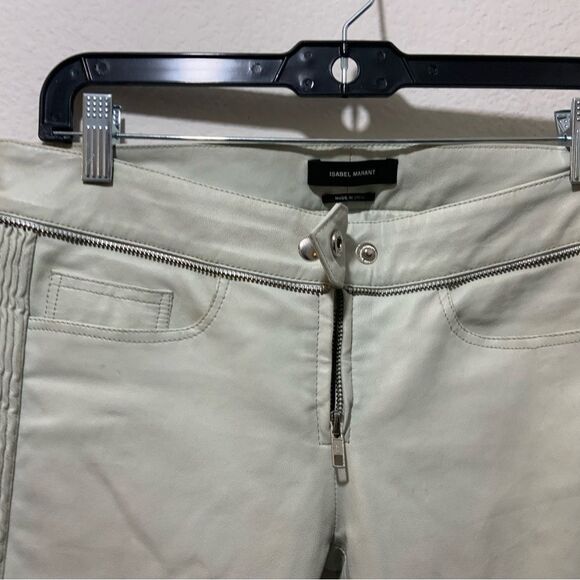 ISABEL MARANT gray  Lambskin Leather skinny Leg Pants 36 US 4 - Picture 4 of 13